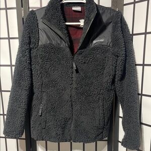Columbia Black sherpa zip up sweatshirt Jacket